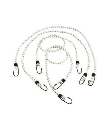 GUMY TRANSPORTOWE 10mm x 100cm 4 ELEMENTY BIAŁE SOLIDNE HAKI MONTAŻOWE