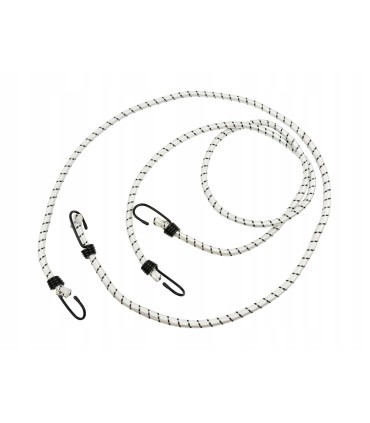 GUMY TRANSPORTOWE 10mm x 150cm 4 ELEMENTY BIAŁE SOLIDNE HAKI MONTAŻOWE