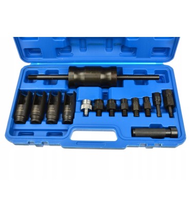 ŚCIĄGACZ DO WYCISKANIA WTRYSKIWACZY ZESTAW WALIZKA 13 ELE NASADKI MŁOTEK