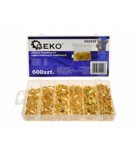 KONEKTORY SAMOCHODOWE WSUWKI KABLOWE 600 ELEMENTÓW PUDEŁKO Z PRZEGRÓDKAMI