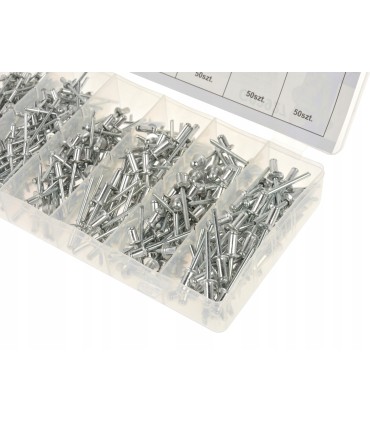 NITY ZRYWALNE 400SZT NITÓW ZESTAW ALUMINIUM STAL NIERDZEWNA WYGODNE PUDEŁKO