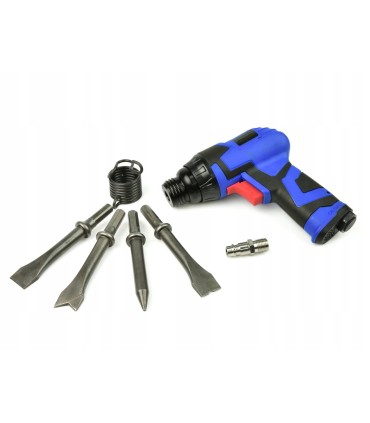 MŁOT MŁOTEK PNEUMATYCZNY BLACHARSKI 4 DŁUTA GROTY ZESTAW TWORZYWO SZTUCZNE