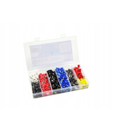 ZAKOŃCZENIA KABLI KABLE TULEJKI 1200 SZTUK KOMPLET ZESTAW WYGODNE PUDEŁKO
