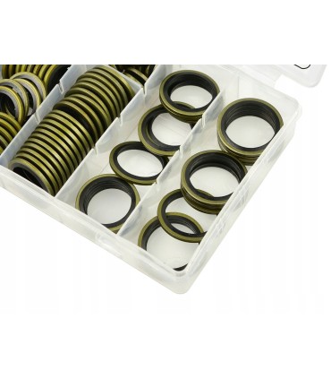 PODKŁADKI METALOWO GUMOWE 150 SZT ZESTAW PODKŁADEK UNIWERSALNE I SKUTECZNE