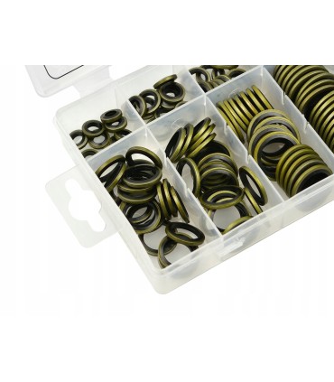 PODKŁADKI METALOWO GUMOWE 150 SZT ZESTAW PODKŁADEK UNIWERSALNE I SKUTECZNE