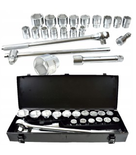 ZESTAW KLUCZY NASADOWYCH NASADKI KLUCZE 21 EL 6KĄTNE 19-50MM METALOWY BOX
