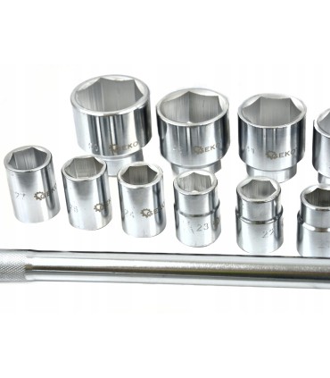 ZESTAW KLUCZY NASADOWYCH NASADKI KLUCZE 21 EL 6KĄTNE 19-50MM METALOWY BOX