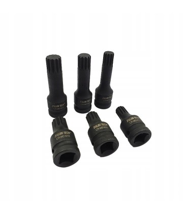 KLUCZE UDAROWE SPLINE M14-M18 1/2 ZESTAW PIASTA STAL CHROMOWO-MOLIBDENOWA