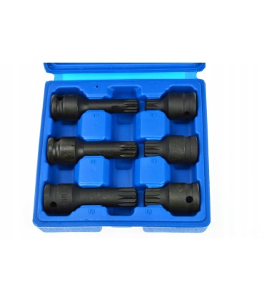 KLUCZE UDAROWE SPLINE M14-M18 1/2 ZESTAW PIASTA STAL CHROMOWO-MOLIBDENOWA