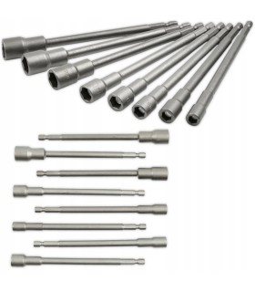 PRZEDŁUŻKI MAGNETYCZNE DO WKRĘTARKI 8SZT 6-13MM 150MM DŁUGOŚCI STAL CrV