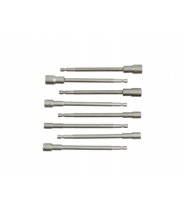 PRZEDŁUŻKI MAGNETYCZNE DO WKRĘTARKI 8SZT 6-13MM 150MM DŁUGOŚCI STAL CrV
