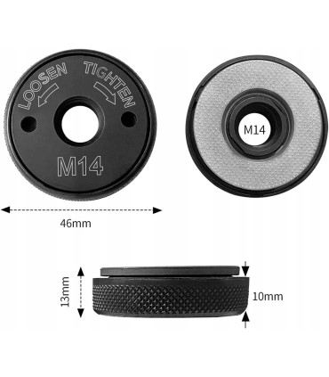 NAKRĘTKA SZYBKOZACISKOWA DO SZLIFIERKI KĄTOWEJ M14 DO MONTAŻU DEMONTAŻU