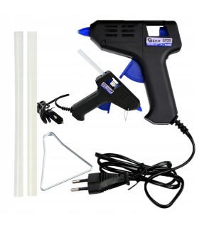 KLEJ NA GORĄCO PISTOLET 7MM DO KLEJENIA 15W + 2 WKŁADY DO TWORZYW SZKŁA