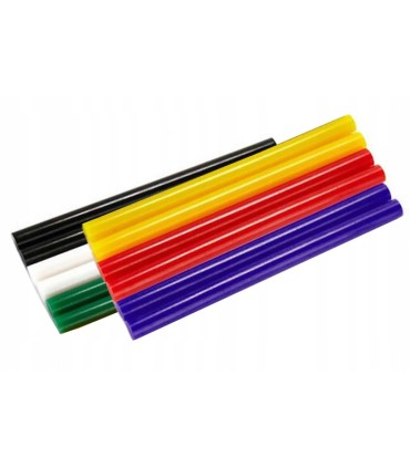 KLEJ NA GORĄCO WKŁADY KOLOROWE 11MM 12szt TERMOTOPLIWY BEZZAPACHOWY