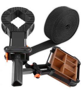 ŚCISK STOLARSKI TAŚMOWY KĄTOWY DO RAM REGAŁÓW PÓŁEK MEBLI SZUFLAD 4M TRWAŁY