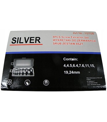 WYKRĘTAKI DO ZERWANYCH ŚRUB SZPILEK ZESTAW 8ELEMENTÓW STAL NARZĘDZIOWA