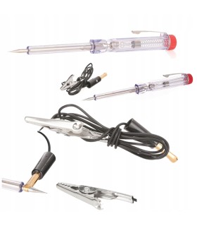 PRÓBNIK TESTER NAPIĘCIA SAMOCHODOWY 6-24V Z PRZEWODEM 90CM LED KROKODYLEK