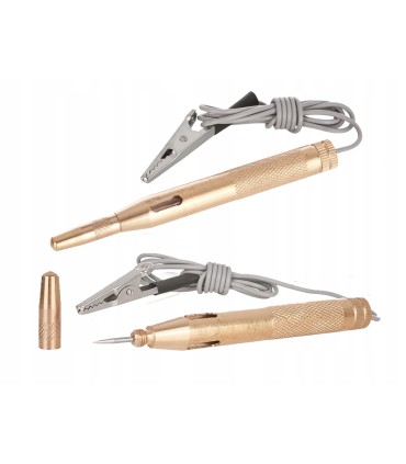 PRÓBNIK TESTER NAPIĘCIA SAMOCHODOWY METALOWY 6-24V Z PRZEWODEM DIODA LED