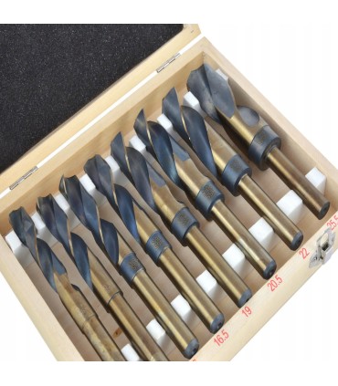 ZESTAW WIERTEŁ NWKA DO METALU I DREWNA HSS 8 SZTUK STAL SZYBKOTNĄCA HSS