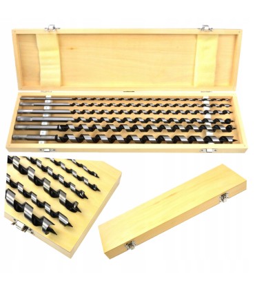 WIERTŁO WIERTŁA DO DREWNA ZESTAW 6-18 460MM 6 SZTUK DREWNIANA WALIZKA