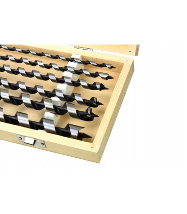 WIERTŁO WIERTŁA DO DREWNA ZESTAW 6-18 460MM 6 SZTUK DREWNIANA WALIZKA