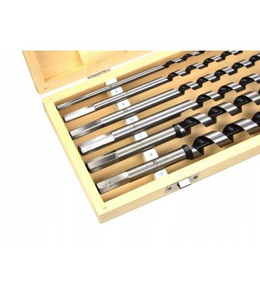 WIERTŁO WIERTŁA DO DREWNA ZESTAW 6-18 460MM 6 SZTUK DREWNIANA WALIZKA