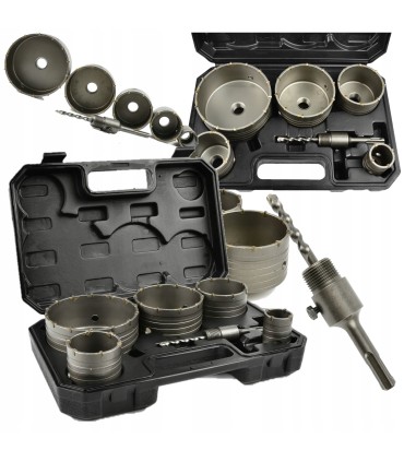 OTWORNICE WIDIOWE DO BETONU 40-125MM 6EL SDS+ PLUS ZESTAW WALIZKA