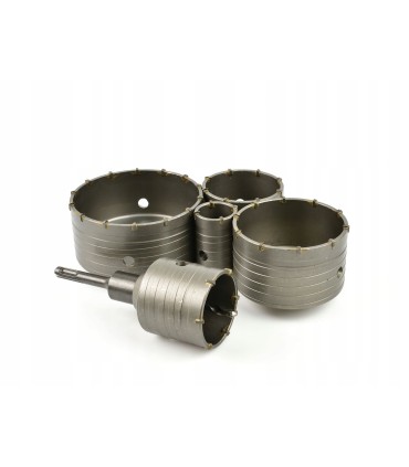 OTWORNICE WIDIOWE DO BETONU 40-125MM 6EL SDS+ PLUS ZESTAW WALIZKA