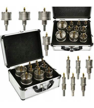 OTWORNICE WIDIOWE DO METALU WIERTŁO TYTANOWE 16-53MM ZESTAW 10 SZTUK
