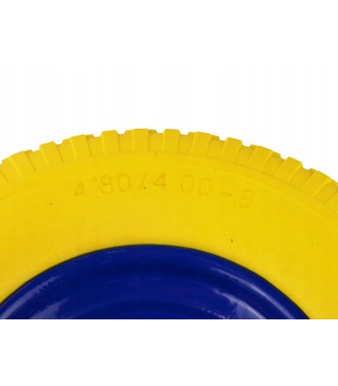 KOŁO DO TACZKI WÓZKA 4.00-8 PEŁNE BEZDĘTKOWE POLIURETANOWE METALOWA FELGA