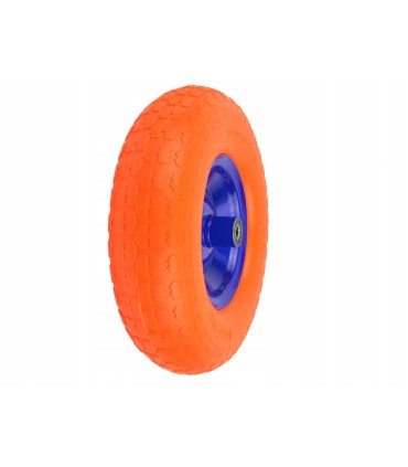 KOŁO DO TACZKI WÓZKA 4.00-6 PEŁNE BEZDĘTKOWE POLIURETANOWE METALOWE + OŚKA