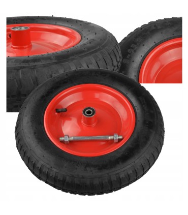 KOŁO DO WÓZKA 3.50-8/2 85MM DO TACZKI POMPOWANE METALOWA FELGA + OŚKA