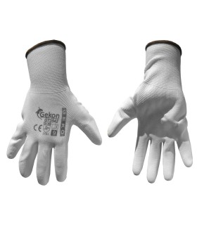 RĘKAWICE OCHRONE RĘKAWICZKI ROBOCZE BIAŁE POWLEKANE POLIURETANEM ROZMIAR 10