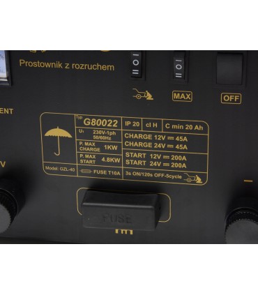 PROSTOWNIK ZESPÓŁ PROSTOWNIKOWY GZL-70 M-P 12-24V FAST CHARGE BEZPIECZNIKI